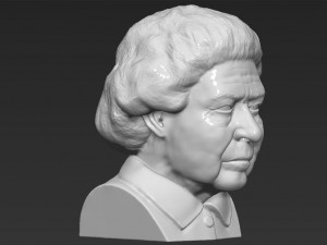 queen elizabeth ii bust ready for full color 3d printing 3Dプリントモデル