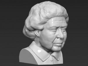 queen elizabeth ii bust ready for full color 3d printing 3Dプリントモデル