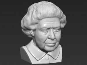 queen elizabeth ii bust ready for full color 3d printing 3Dプリントモデル