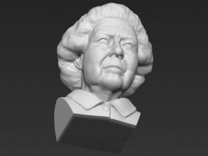 queen elizabeth ii bust ready for full color 3d printing 3Dプリントモデル
