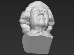 queen elizabeth ii bust ready for full color 3d printing 3Dプリントモデル