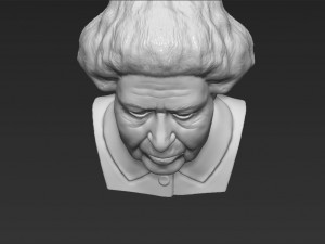 queen elizabeth ii bust ready for full color 3d printing 3Dプリントモデル