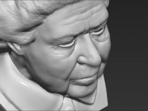 queen elizabeth ii bust ready for full color 3d printing 3Dプリントモデル