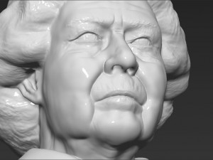 queen elizabeth ii bust ready for full color 3d printing 3Dプリントモデル