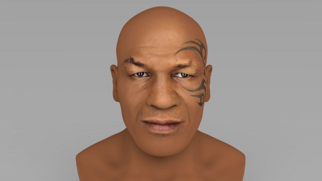 mike tyson bust ready for full color 3d printing Model Cetak 3D .c4d .max .obj .3ds .fbx .stl .blend 