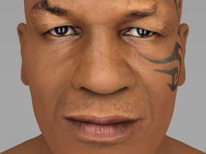 mike tyson bust ready for full color 3d printing Model Cetak 3D