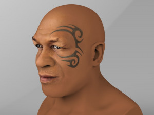 mike tyson bust ready for full color 3d printing Model Cetak 3D