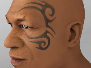 mike tyson bust ready for full color 3d printing Model Cetak 3D