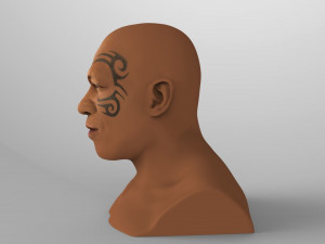 mike tyson bust ready for full color 3d printing Model Cetak 3D