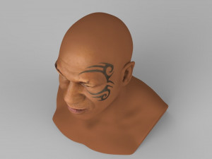 mike tyson bust ready for full color 3d printing Model Cetak 3D