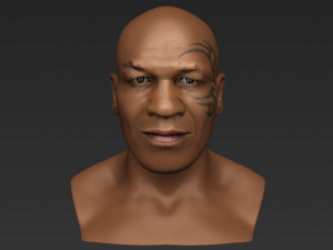 mike tyson bust ready for full color 3d printing Model Cetak 3D