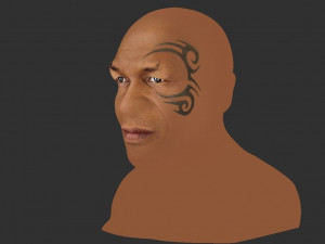 mike tyson bust ready for full color 3d printing Model Cetak 3D