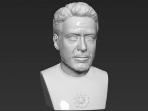 tony stark robert downey jr iron man bust ready for 3d printing Modelo de Impressão 3D