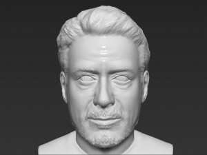 tony stark robert downey jr iron man bust ready for 3d printing Modelo de Impressão 3D