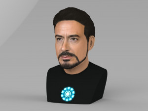 tony stark downey jr iron man bust full color 3d printing ready Modelo de Impressão 3D