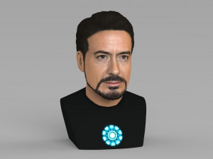 tony stark downey jr iron man bust full color 3d printing ready Modelo de Impressão 3D