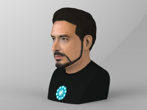 tony stark downey jr iron man bust full color 3d printing ready Modelo de Impressão 3D
