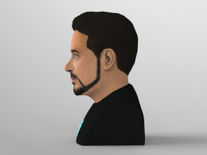 tony stark downey jr iron man bust full color 3d printing ready Modelo de Impressão 3D