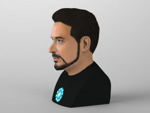 tony stark downey jr iron man bust full color 3d printing ready Modelo de Impressão 3D