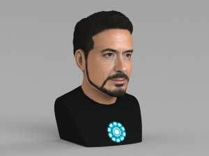 tony stark downey jr iron man bust full color 3d printing ready Modelo de Impressão 3D