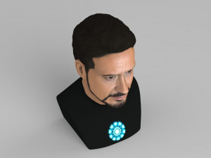 tony stark downey jr iron man bust full color 3d printing ready Modelo de Impressão 3D