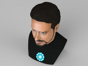 tony stark downey jr iron man bust full color 3d printing ready Modelo de Impressão 3D