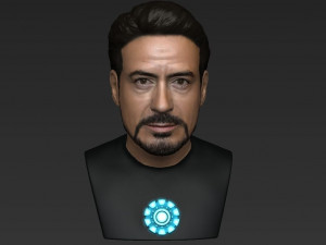 tony stark downey jr iron man bust full color 3d printing ready Modelo de Impressão 3D