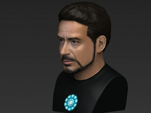 tony stark downey jr iron man bust full color 3d printing ready Modelo de Impressão 3D
