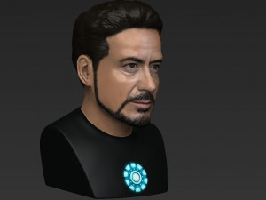tony stark downey jr iron man bust full color 3d printing ready Modelo de Impressão 3D