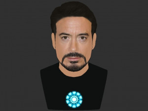 tony stark downey jr iron man bust full color 3d printing ready Modelo de Impressão 3D