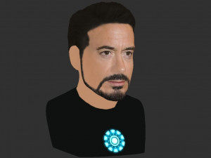tony stark downey jr iron man bust full color 3d printing ready Modelo de Impressão 3D