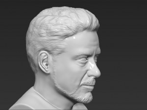tony stark downey jr iron man bust full color 3d printing ready Modelo de Impressão 3D