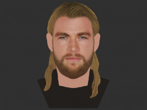 thor chris hemsworth avengers bust full color 3d printing ready 3D 프린트 모델