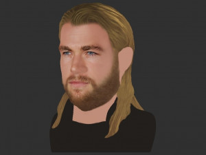 thor chris hemsworth avengers bust full color 3d printing ready 3D 프린트 모델