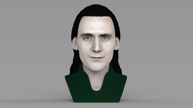 loki bust ready for full color 3d printing Modello di stampa 3D .c4d .max .obj .3ds .fbx .stl .blend 