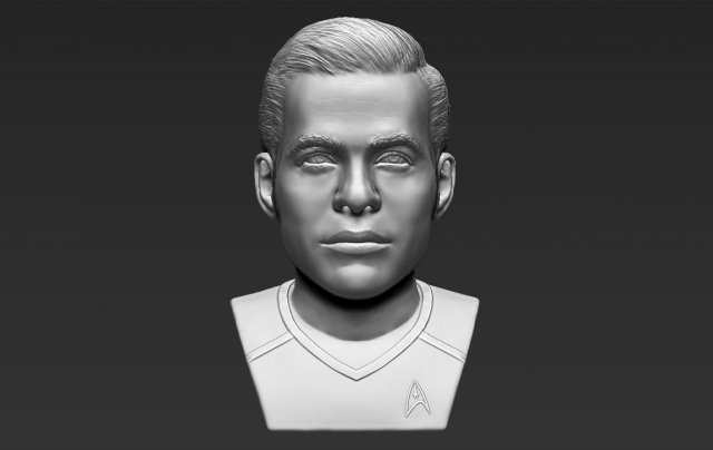 captain kirk chris pine star trek bust 3d printing ready stl obj 3D Принт Модель .c4d .max .obj .3ds .fbx .stl .blend 