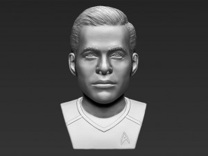 captain kirk chris pine star trek bust 3d printing ready stl obj 3Dプリントモデル