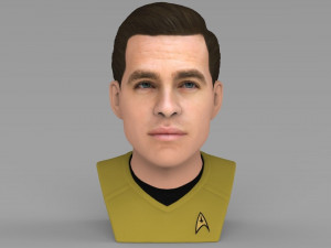 captain kirk chris pine star trek bust full color 3d printing 3D Print Model