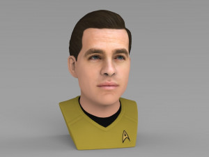 captain kirk chris pine star trek bust full color 3d printing 3D Baskı Modeli