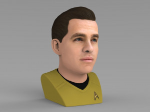 captain kirk chris pine star trek bust full color 3d printing 3D Baskı Modeli