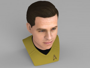 captain kirk chris pine star trek bust full color 3d printing 3D Baskı Modeli