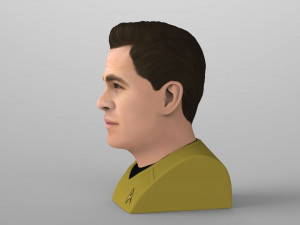 captain kirk chris pine star trek bust full color 3d printing 3D Baskı Modeli