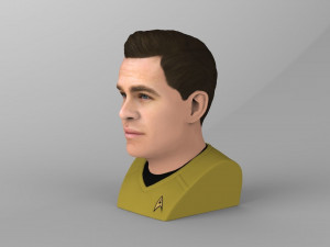 captain kirk chris pine star trek bust full color 3d printing 3D Baskı Modeli