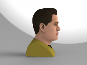 captain kirk chris pine star trek bust full color 3d printing 3D Baskı Modeli