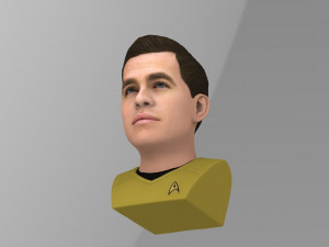 captain kirk chris pine star trek bust full color 3d printing 3D Baskı Modeli