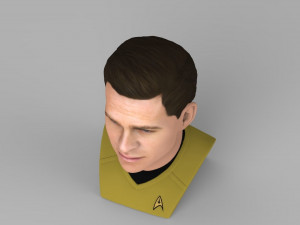 captain kirk chris pine star trek bust full color 3d printing 3D Baskı Modeli