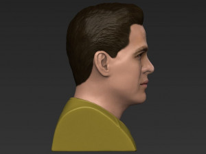 captain kirk chris pine star trek bust full color 3d printing 3D Baskı Modeli