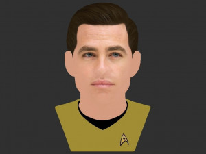 captain kirk chris pine star trek bust full color 3d printing 3D Baskı Modeli
