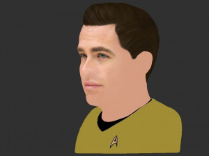 captain kirk chris pine star trek bust full color 3d printing 3D Baskı Modeli