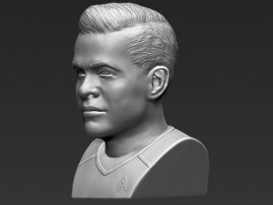 captain kirk chris pine star trek bust full color 3d printing 3D Baskı Modeli